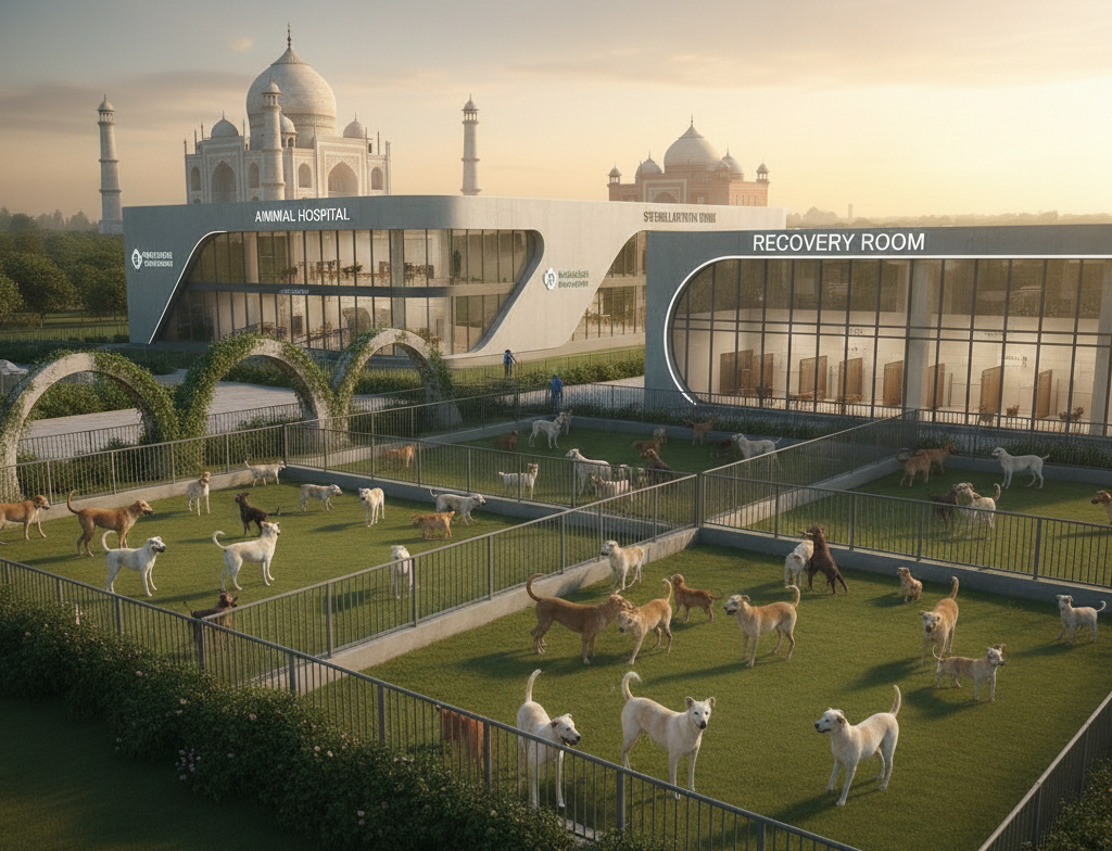 आगरा में कुत्तों की किस्मत बदलने की तैयारी: 11 एकड़ में बनेगा हाई-टेक शेल्टर होम और अस्पताल