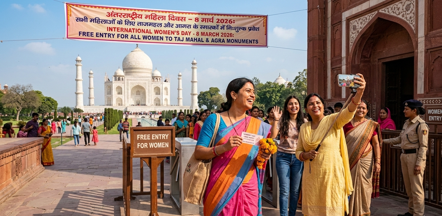 अंतरराष्ट्रीय महिला दिवस पर: आगरा के सभी स्मारकों में महिलाओं को मिला मुफ्त प्रवेश, पर्यटकों में दिखा भारी उत्साह