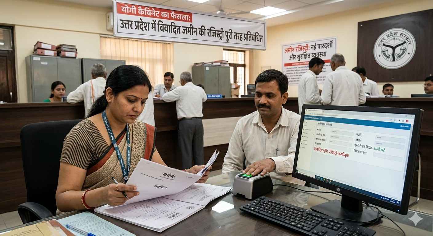 UP में अब विवादित जमीन की नहीं होगी रजिस्ट्री: CM योगी का बड़ा फैसला, जालसाजों और भू-माफियाओं की खैर नहीं