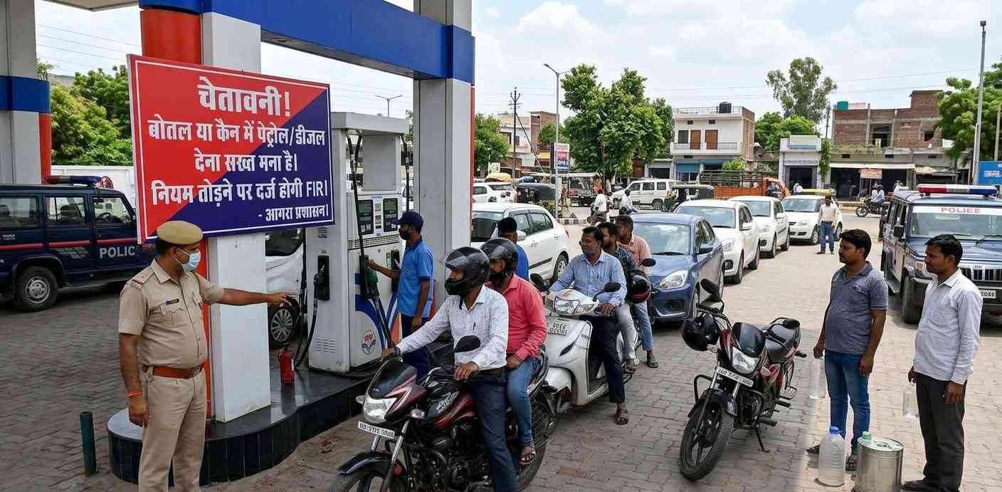 आगरा में पेट्रोल पंप संचालकों को प्रशासन की कड़ी चेतावनी: नियम तोड़े तो होगी सीधे FIR, अवैध भंडारण पर भी नजर